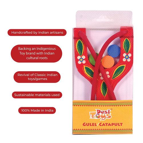 Gulel Slingshots | Combo Pack Of 10 | Catapult for Sports | Wooden Slingshot with Foam Balls | Traditional Outdoor Games | Classic Nostalgic Game | Ideal for Trekking & Camping | for 14+ Kids | Birthday Return Gift Pack for Kids & Adults