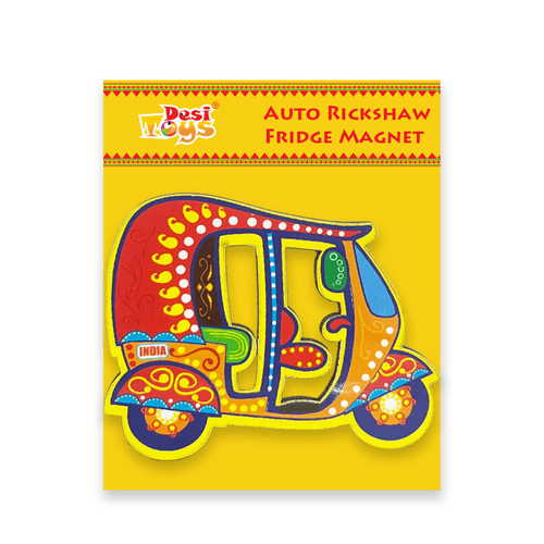 Auto Rickshaw Fridge Magnet |Made in MDF|3 x 2.5 inches size| Indian Inspired Design |Souvenir| Ideal for gifting