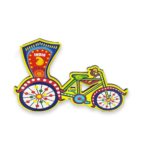 Cycle Rickshaw Fridge Magnet |Made in MDF|3 x 1.6inches size| Indian Inspired Design |Souvenir| Ideal for gifting