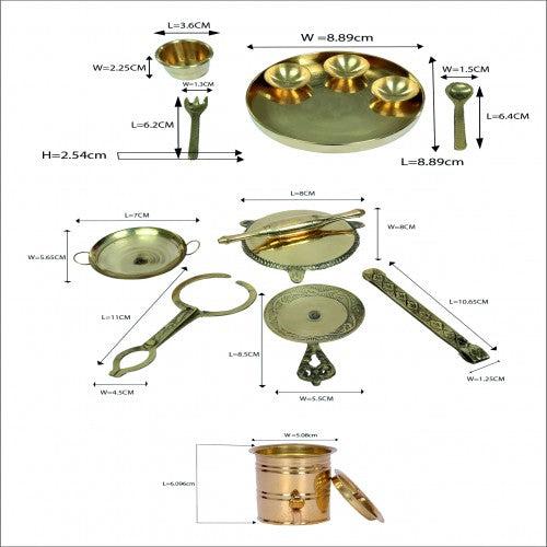 Premium Brass Miniature Pretend play Kitchen set / Cooking Set, Brass Bhatukli Set ,Collectible