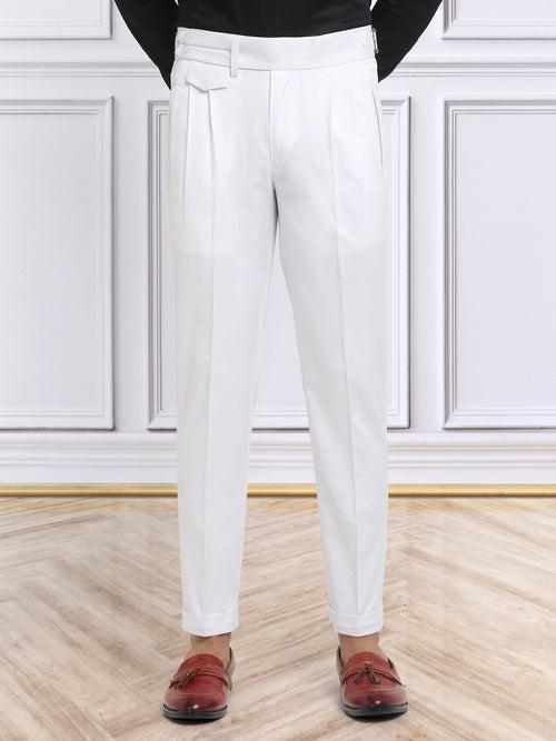 Italian Style Formal Gurkha Pant-White