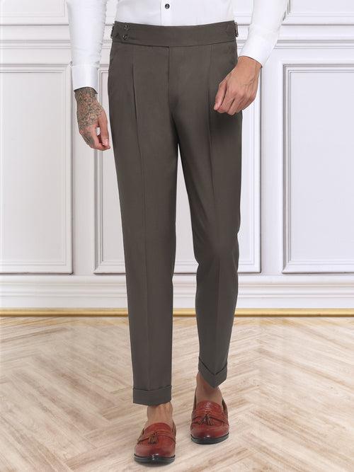 Klotthe Men's Slim Fit Formal Trouser-Brown