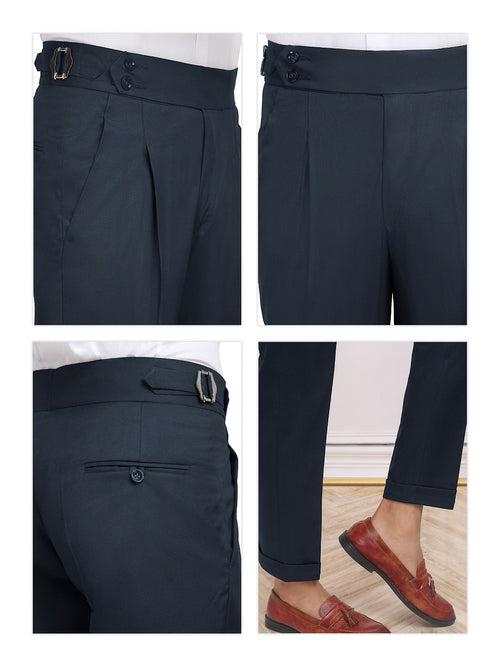 Klotthe Men's Slim Fit Formal Trouser-Navyblue