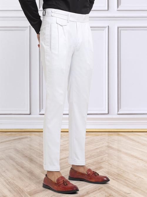 Italian Style Formal Gurkha Pant-White