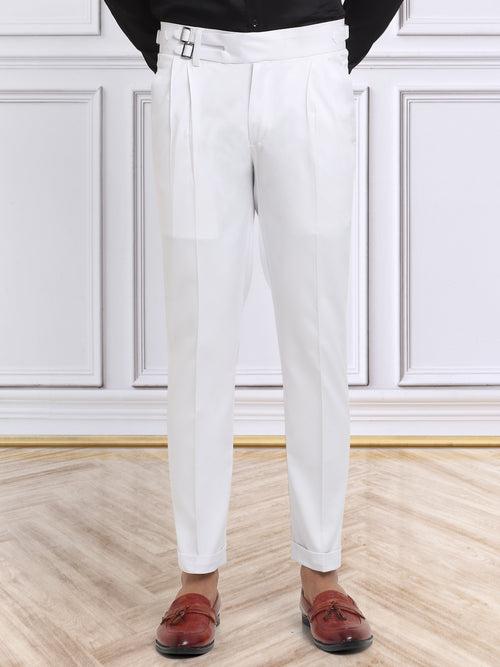 Italian Style Formal Gurkha Pant-White