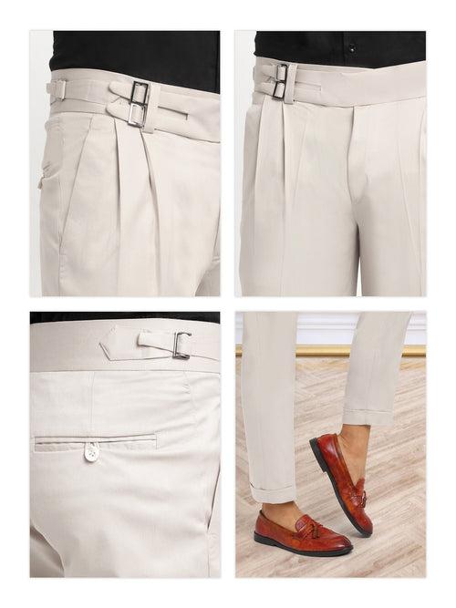 Italian Style Formal Gurkha Pant-Cream