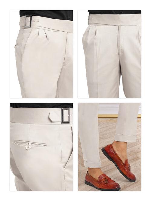 Italian Style Formal Gurkha Pant-Cream