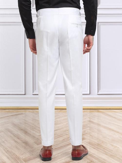 Italian Style Formal Gurkha Pant-White