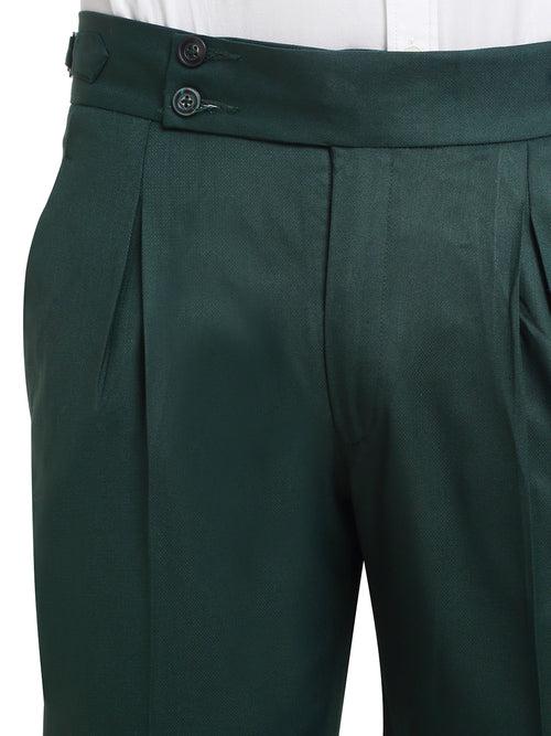 Italian Style Formal Gurkha Pant-BottleGreen