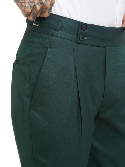 Italian Style Formal Gurkha Pant-BottleGreen