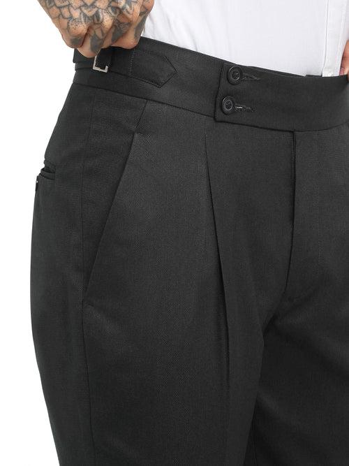 Italian Style Formal Gurkha Pant-Black