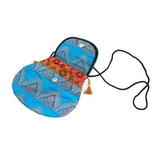 Blue Handcrafted Banarasi Silk Sling Bag