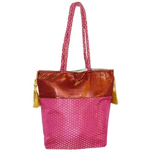 Multicolour Handcrafted Banarasi Silk Bag