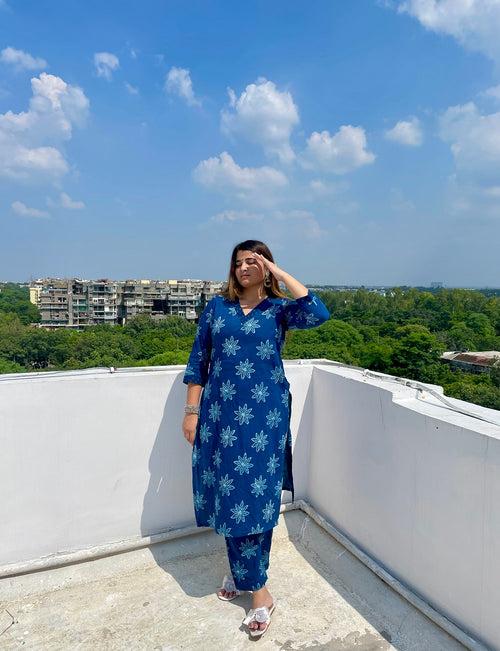 Indigo Cotton Co-ord Set