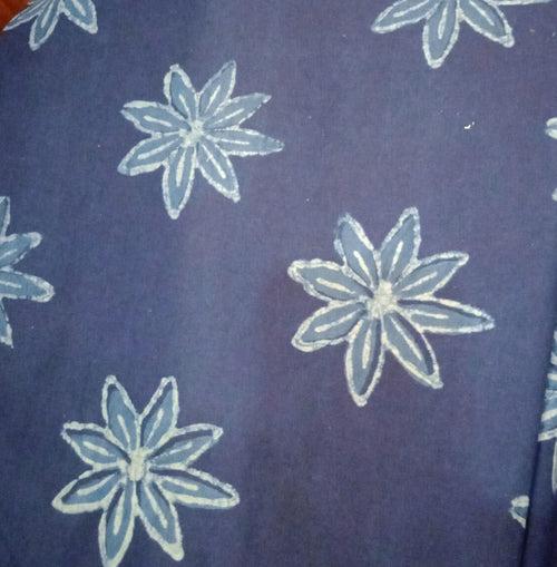 Hand Block printed cotton dabu print fabric