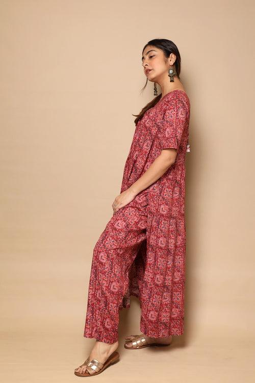 Maroon Kalamkari Suit set