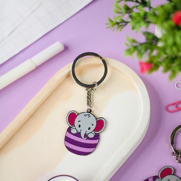 Elephant in a Mug Keychain