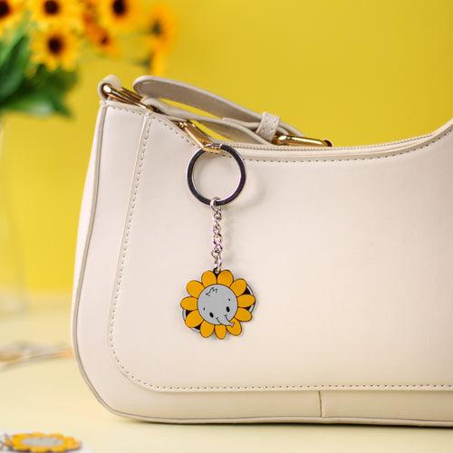 Sunflower Elephant Keychain