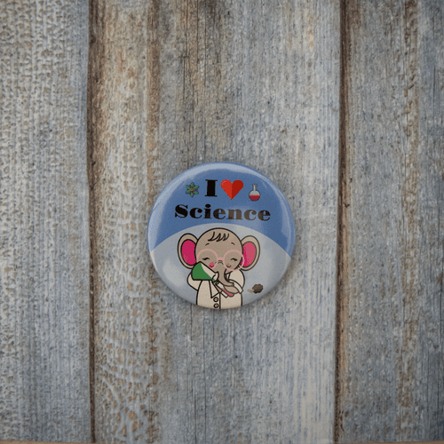 I heart Science Badge + Magnet (feat. Baby Elephant)