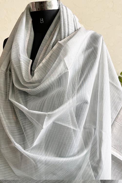 Ash Grey Chanderi Handloom Dupatta