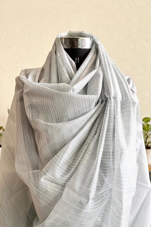 Ash Grey Chanderi Handloom Dupatta