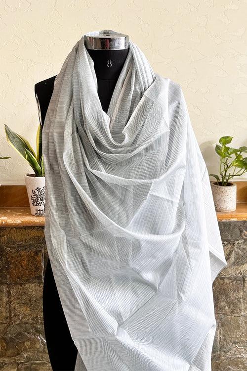 Ash Grey Chanderi Handloom Dupatta