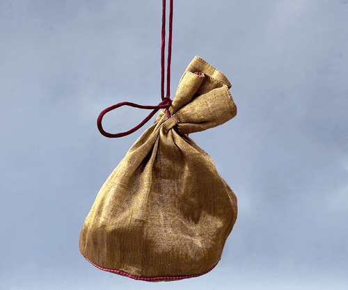 Handcrafted Gold Zari Potli Bag