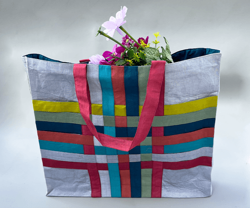 Basket Weave Reversible Tote Bag