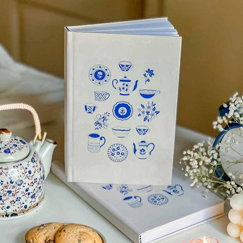 Vintage Tea Cup Dotted Journal