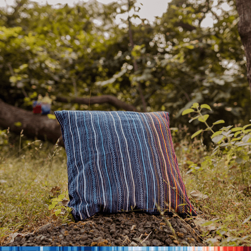 Okhai 'Matterhorn' Hand Embroidered Pure Cotton Cushion Cover