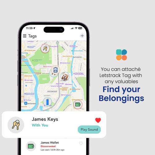 Bluetooth TAG Pro & Item Finder for Keys, Wallet & Luggage | TAG Tracker | Wallet Finder | Key Finder | Battery Replaceable - Letstrack