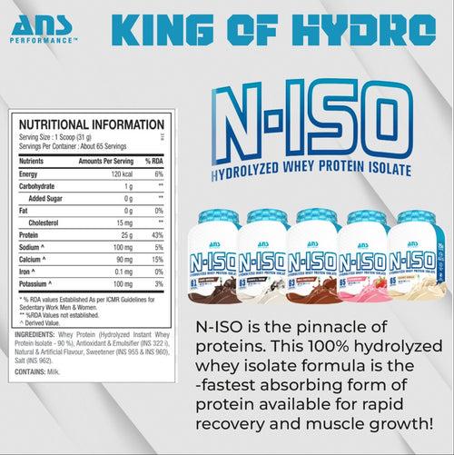 ANS Performance N-ISO Hydro Whey Isolate Protein 4.4 lbs, 2kg