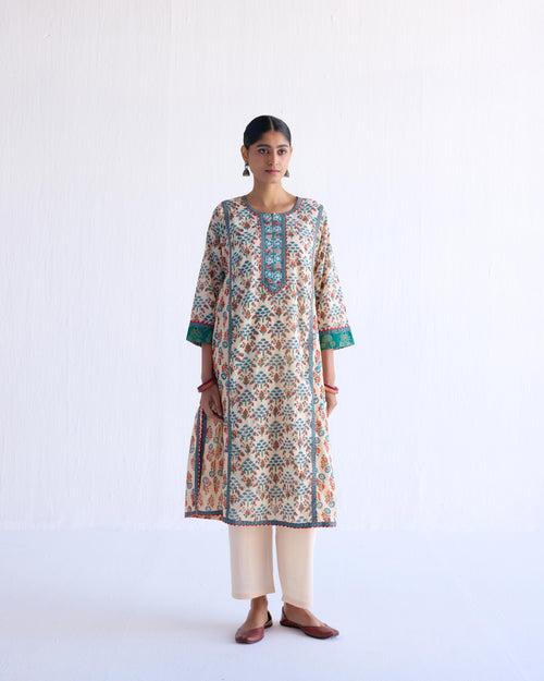 Choga Kurta Cream Orange