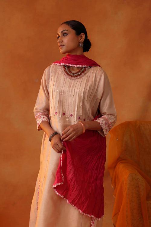 Patchwork Kurta Cream