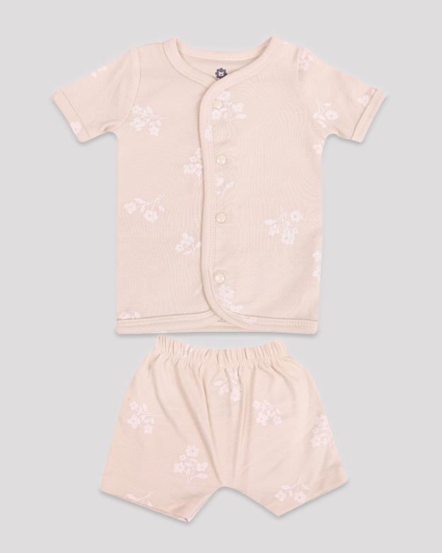 Dr Leo Peach Jhabala With Shorts - Flower print