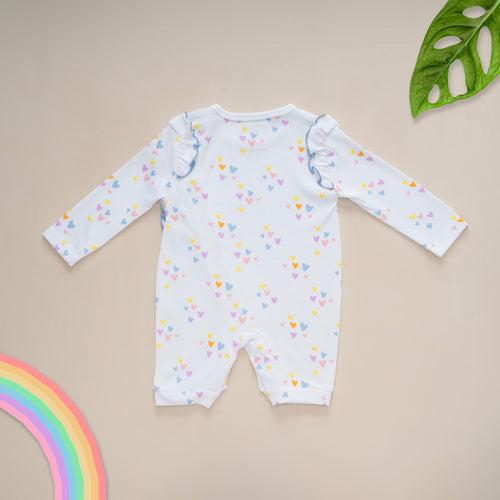 Dr.Leo sleepsuit with frill - Heart print