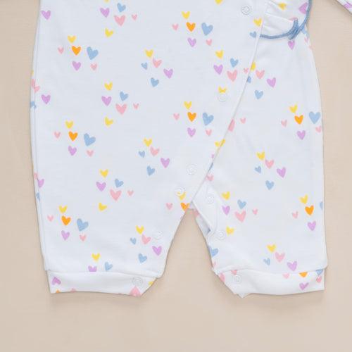 Dr.Leo sleepsuit with frill - Heart print