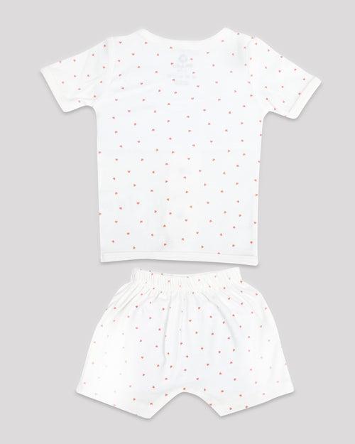 Dr Leo White Jhabala With Shorts - Heart print