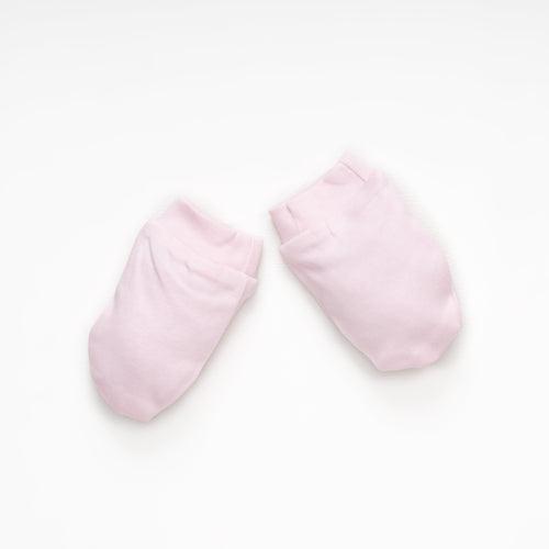 Premium cotton mittens, cap, and booties set - Pink