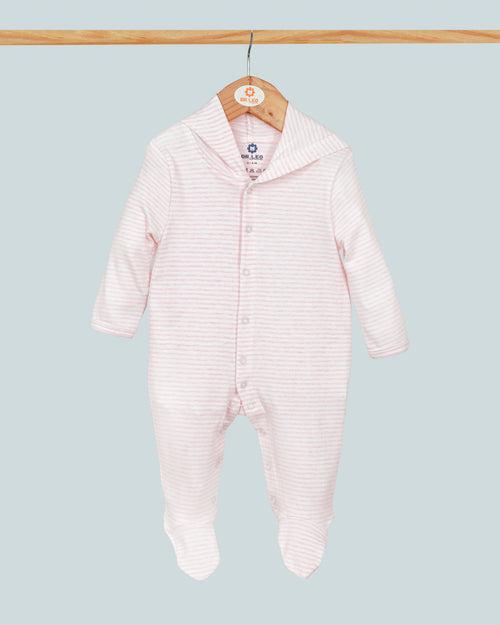 Sleepsuits with Hood and Shoe - Pink