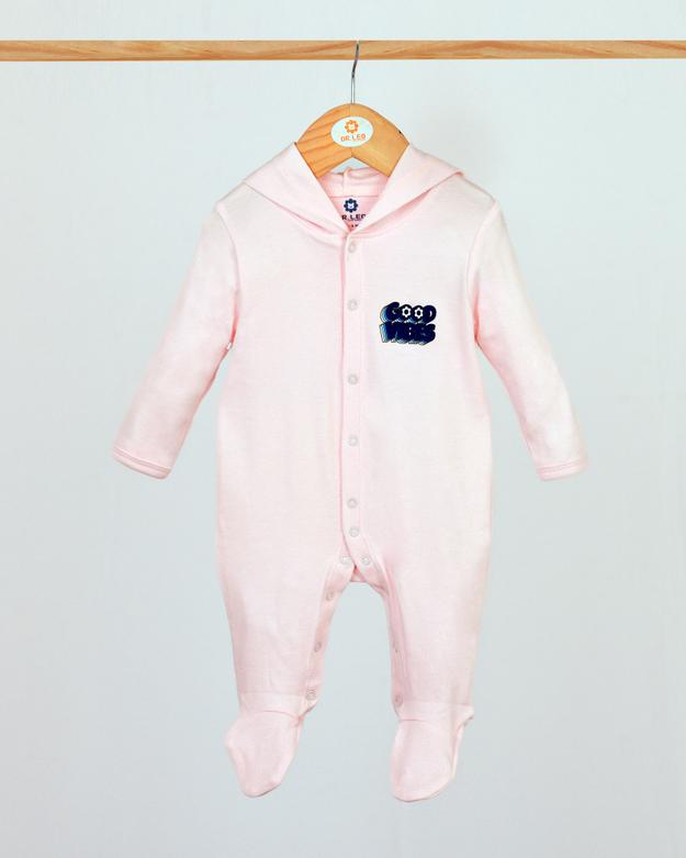 Sleepsuits with Hood and Shoe - Pink