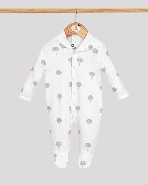 Sleepsuits with Hood and Shoe - White