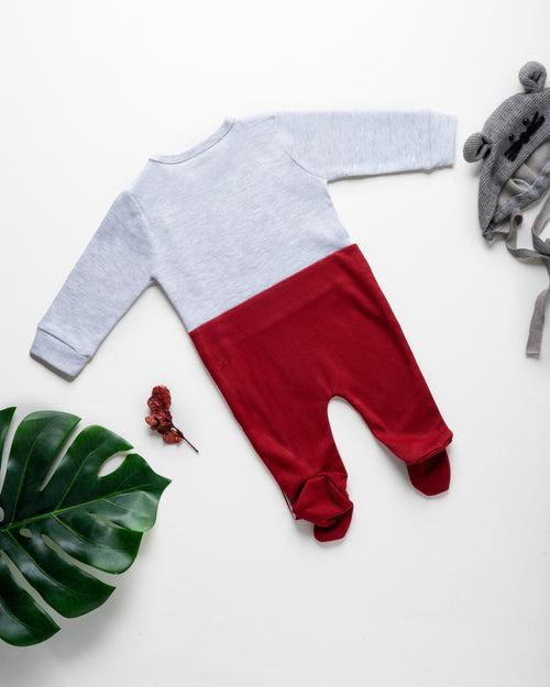 Sleepsuit with cut and shoe - Red