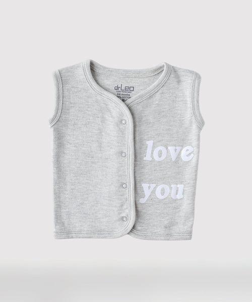 drLeo Love You Printed Vest With Shorts