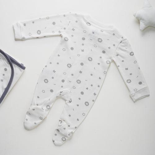 Sleepsuit with Zip - White