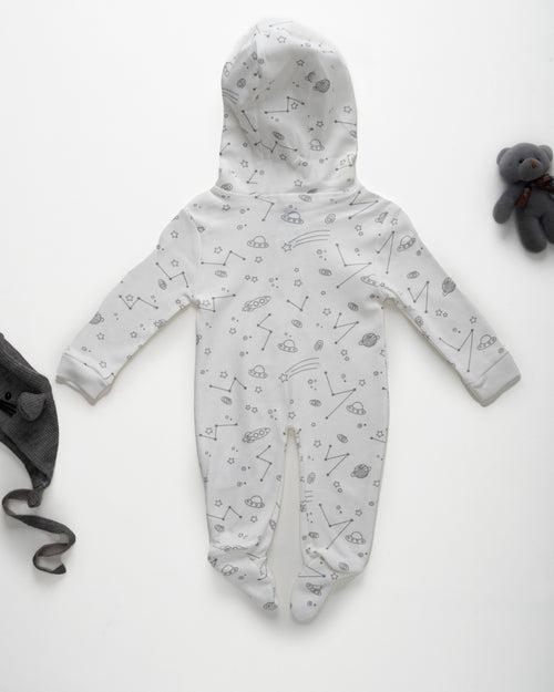 Sleepsuits with Hood and Shoe - White