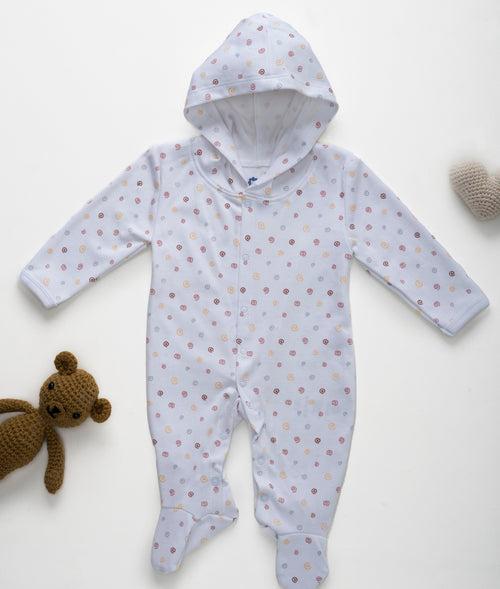 Sleepsuits with Hood and Shoe - White