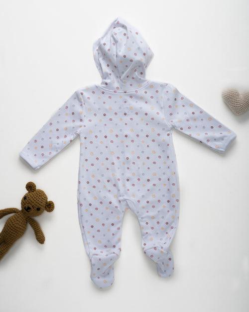 Sleepsuits with Hood and Shoe - White