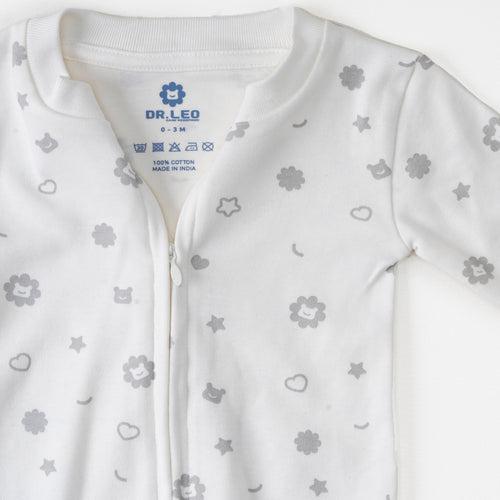 Sleepsuit with Zip - White