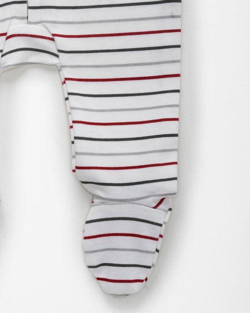 sleepsuit with zip - red lines